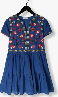 blauwe louizon mini jurk ontop