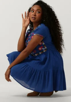 blauwe louizon mini jurk ontop