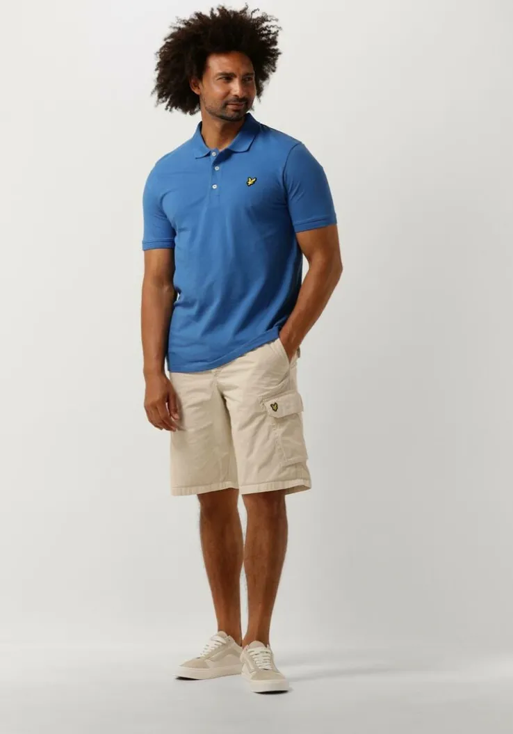 blauwe lyle & scott polo plain polo shirt