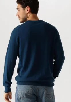 blauwe lyle & scott trui cotton merino crew neck jumper