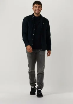 blauwe lyle & scott trui crew neck cotton merino jumper