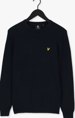 blauwe lyle & scott trui crew neck cotton merino jumper