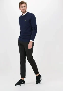 blauwe lyle & scott trui crew neck cotton merino jumper