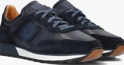 blauwe magnanni lage sneakers combi runner