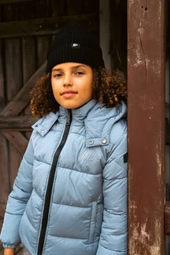 blauwe malelions gewatteerde jas donn puffer