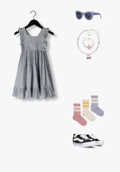 blauwe marmar copenhagen mini jurk danita frill