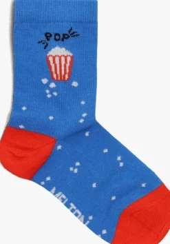 blauwe melton sokken popcorn socks