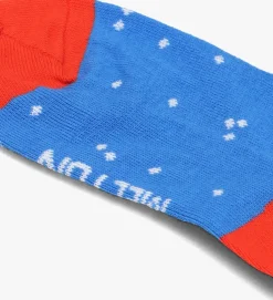 blauwe melton sokken popcorn socks
