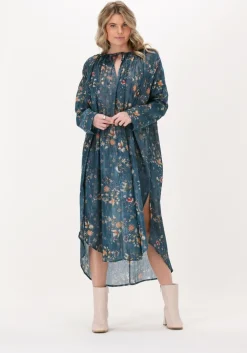 blauwe mes demoiselles midi jurk yuna dress