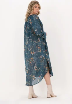 blauwe mes demoiselles midi jurk yuna dress