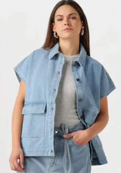 blauwe modström gilet tenormd vest