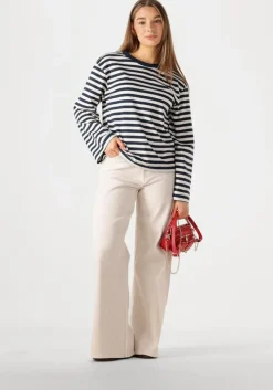 blauwe modström tops & t-shirts hellenmd ls stripe t-shirt