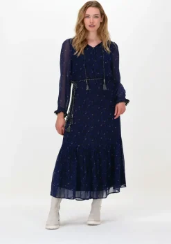 blauwe moliin maxi jurk dina