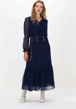 blauwe moliin maxi jurk dina