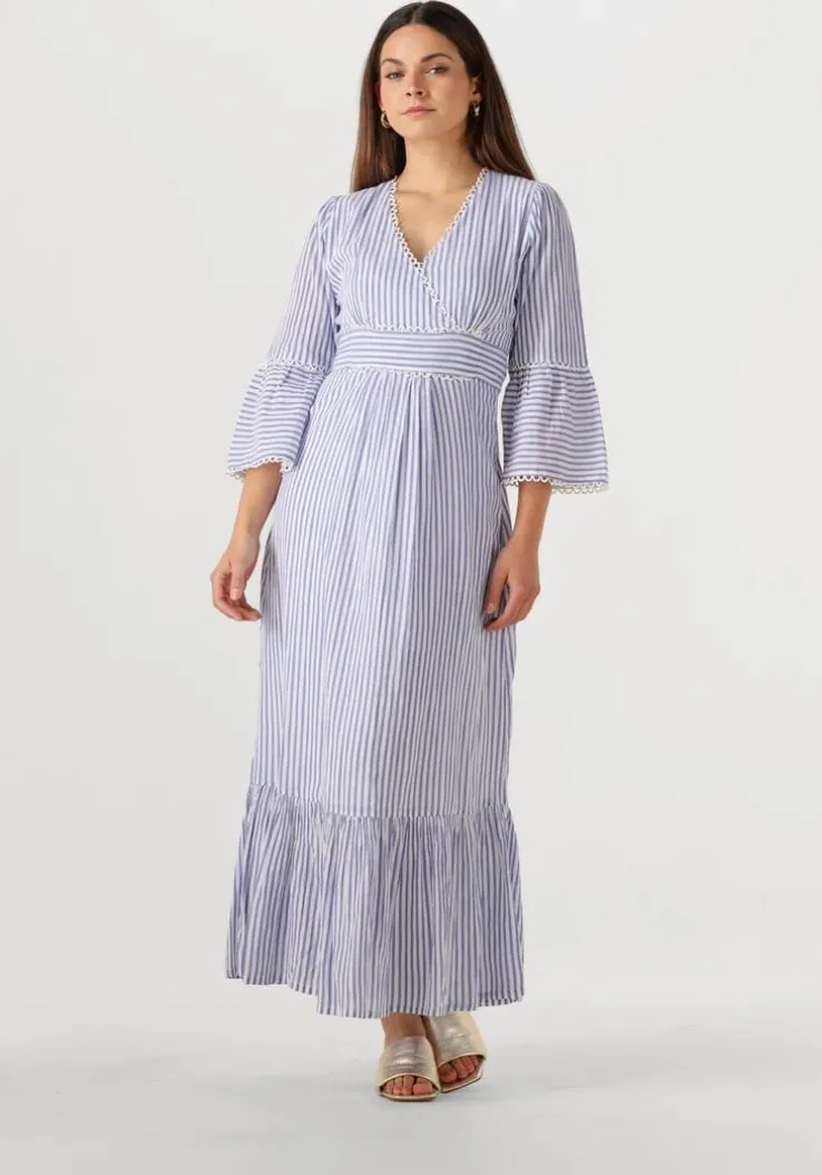 blauwe moliin maxi jurk dulce