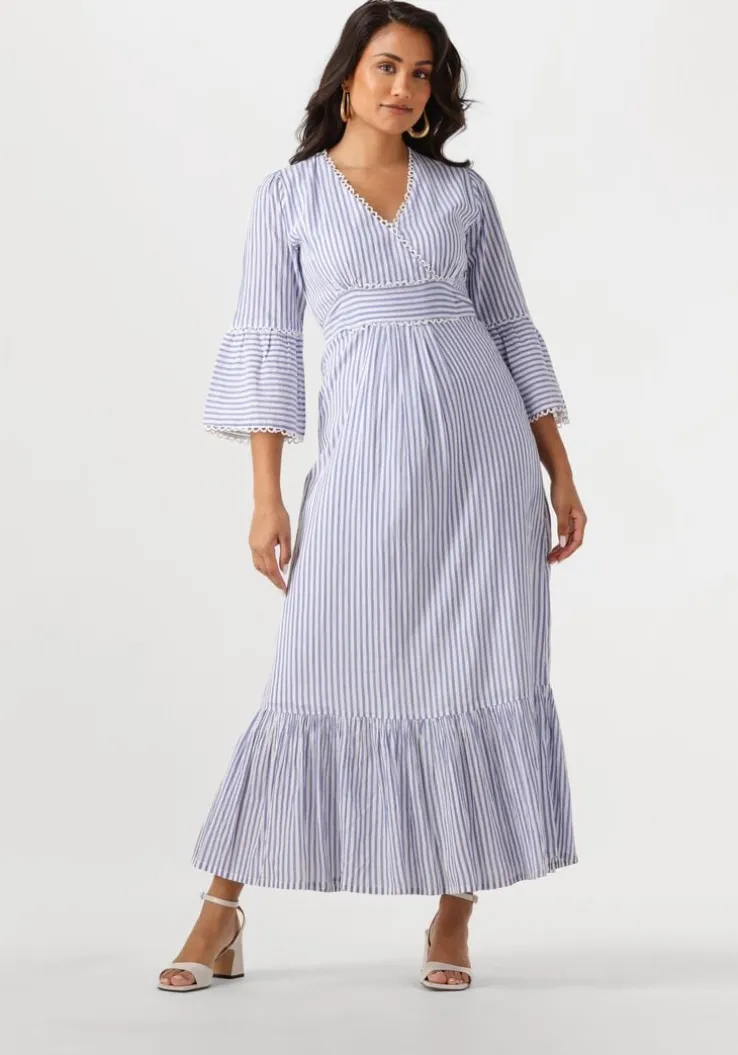 blauwe moliin maxi jurk dulce