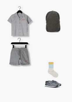 blauwe moodstreet casual overhemd boys short sleeve shirt