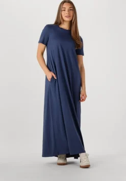 blauwe msch copenhagen maxi jurk mscholga organic ss dress