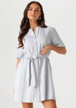 blauwe msch copenhagen mini jurk mschpennie ginia 2 4 shirt dress