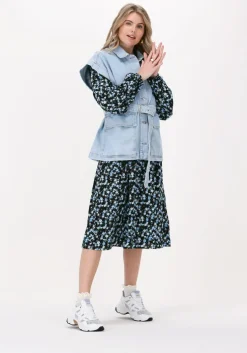 blauwe msch copenhagen midi jurk kalika jalina dress aop