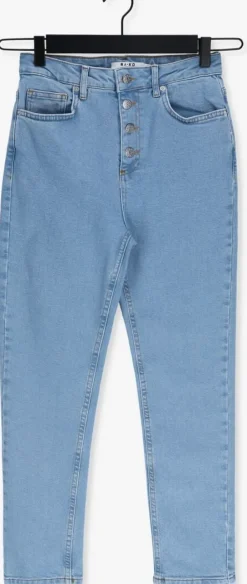 blauwe na-kd skinny jeans button up skinny jeans