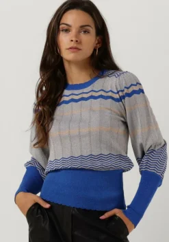 blauwe neo noir trui dary stripe knit blouse