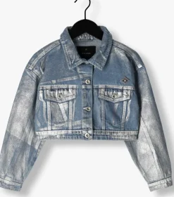 blauwe nik & nik spijkerjas metallic jacket