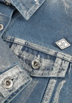 blauwe nik & nik spijkerjas metallic jacket