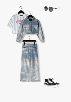 blauwe nik & nik spijkerjas metallic jacket