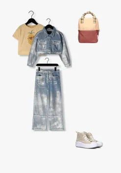 blauwe nik & nik spijkerjas metallic jacket