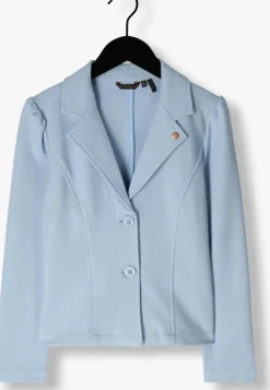 blauwe nono blazer dip girls blazer lurex pique light blue