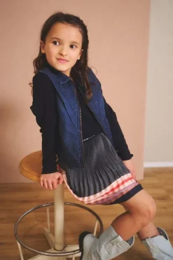 blauwe nono gilet dory denim gilette