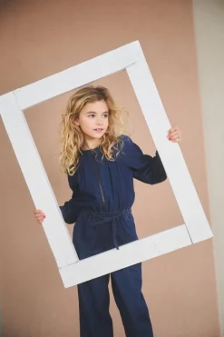 blauwe nono jumpsuit sasal denim jumpsuit