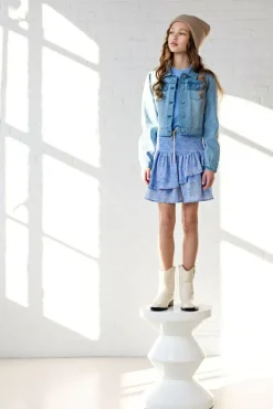 blauwe nono spijkerjas dove girls denim jacket blue