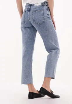 blauwe notes du nord straight leg jeans demi blue jeans