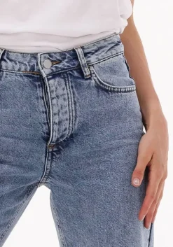 blauwe notes du nord straight leg jeans demi blue jeans