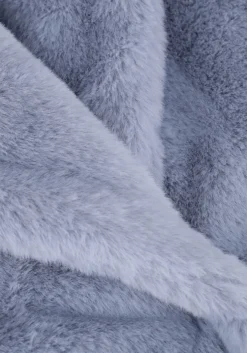 blauwe notre-v faux fur jas fur coat short