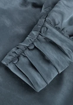 blauwe notre-v midi jurk nv-dorissa satin dress