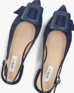 blauwe notre-v slingbacks 12241