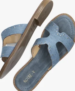 blauwe notre-v slippers 22743
