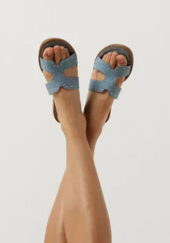 blauwe notre-v slippers 22743
