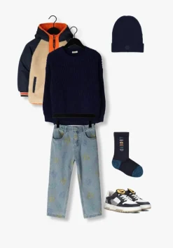 blauwe nubikk lage sneakers basket court jr