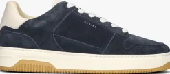 blauwe nubikk lage sneakers basket court miele