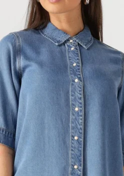 blauwe object blouses objframe 2/4 re denim top