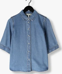 blauwe object blouses objframe 2/4 re denim top