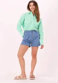 blauwe object jeans ocean hw denim shorts