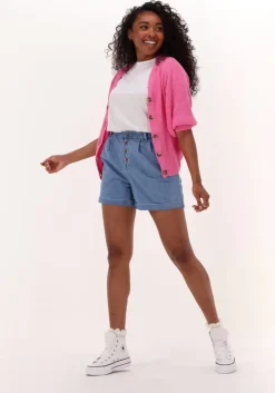 blauwe object jeans ocean hw denim shorts