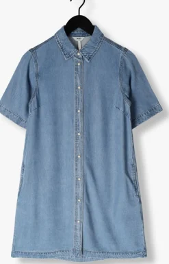 blauwe object mini jurk objframe 2/4 re denim dress