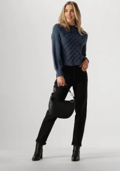 blauwe object trui objsida knit l/s re pullover