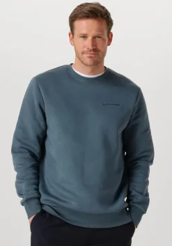 blauwe peak performance sweater original small logo crew men
